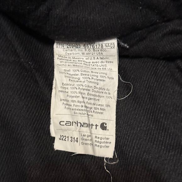 Carhartt Camo Canvas Jacket Size Large Mossy Oak Camouflage Hunting J221 314 - Picture 6 of 8